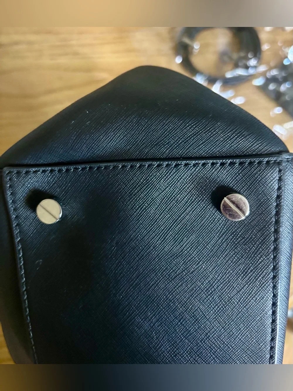 EUC Michael Kors Black Saffiano Leather Satchel with Scarf Accent